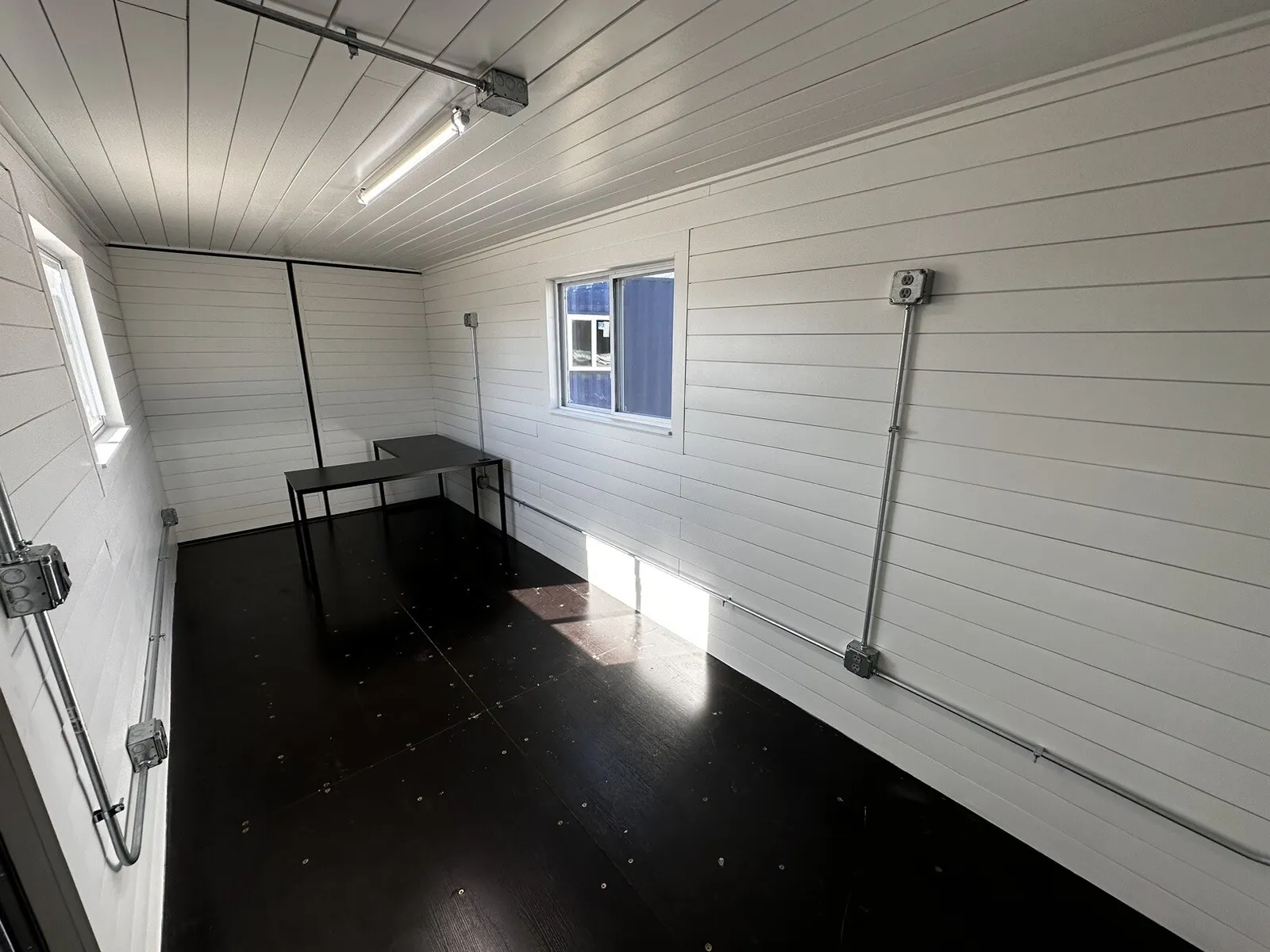 20ft Slate Gray Shiplap 120V Shipping Container Office With Mini Split - photo 5