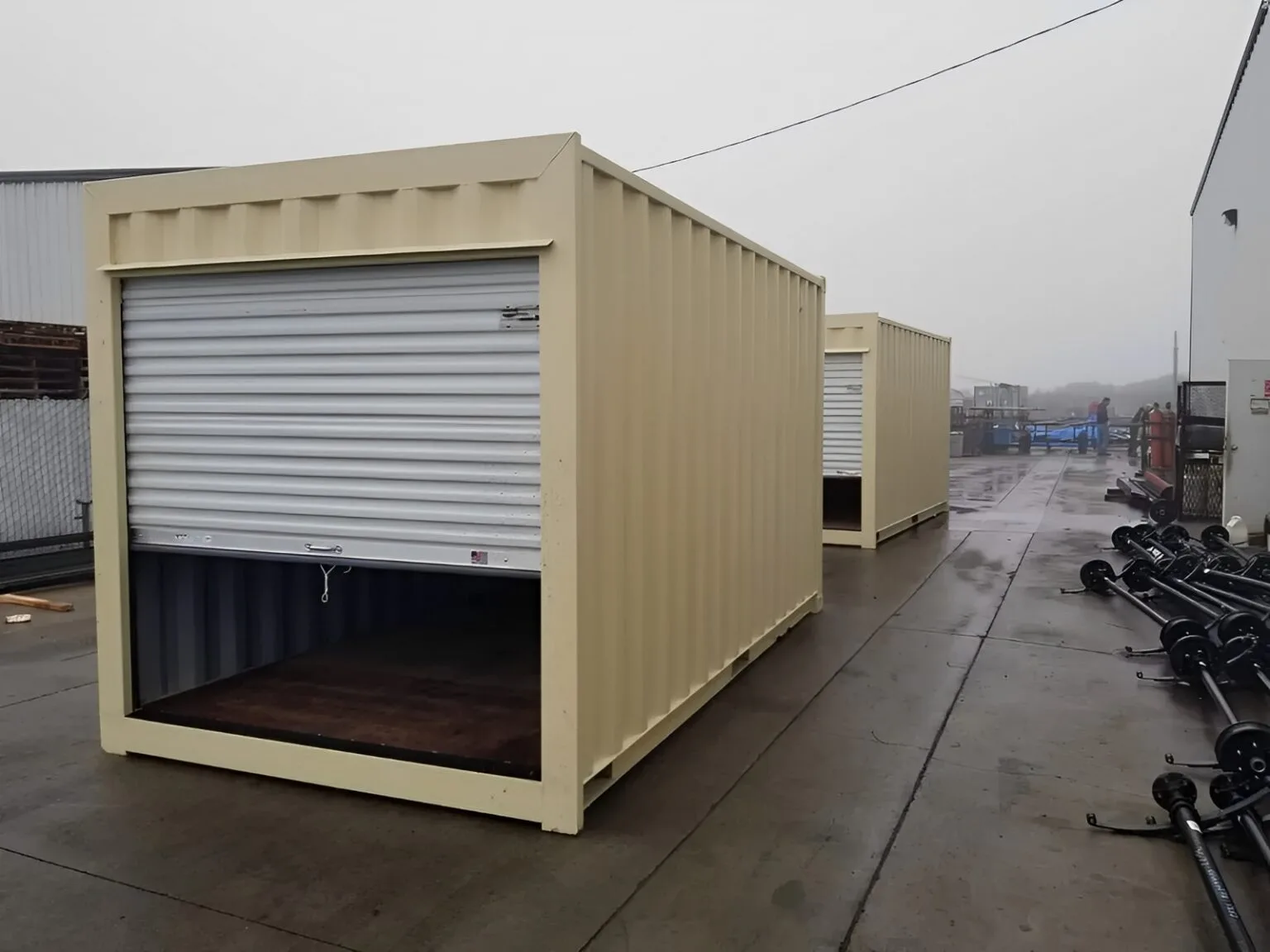 16ft storage container with roll-up door for secure outdoor storage