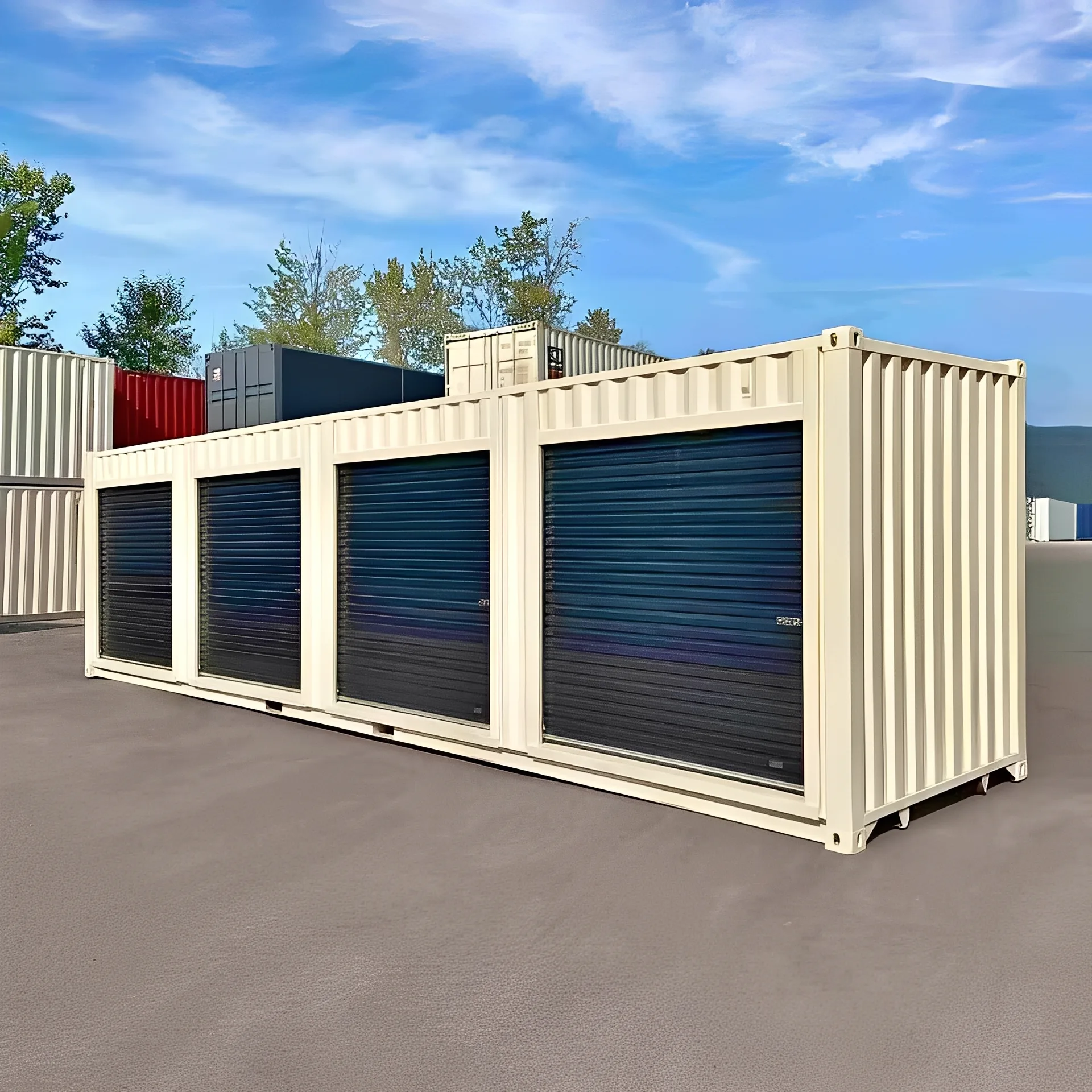 40ft High Cube Shipping Container With 4 Roll-Up Doors - photo 1