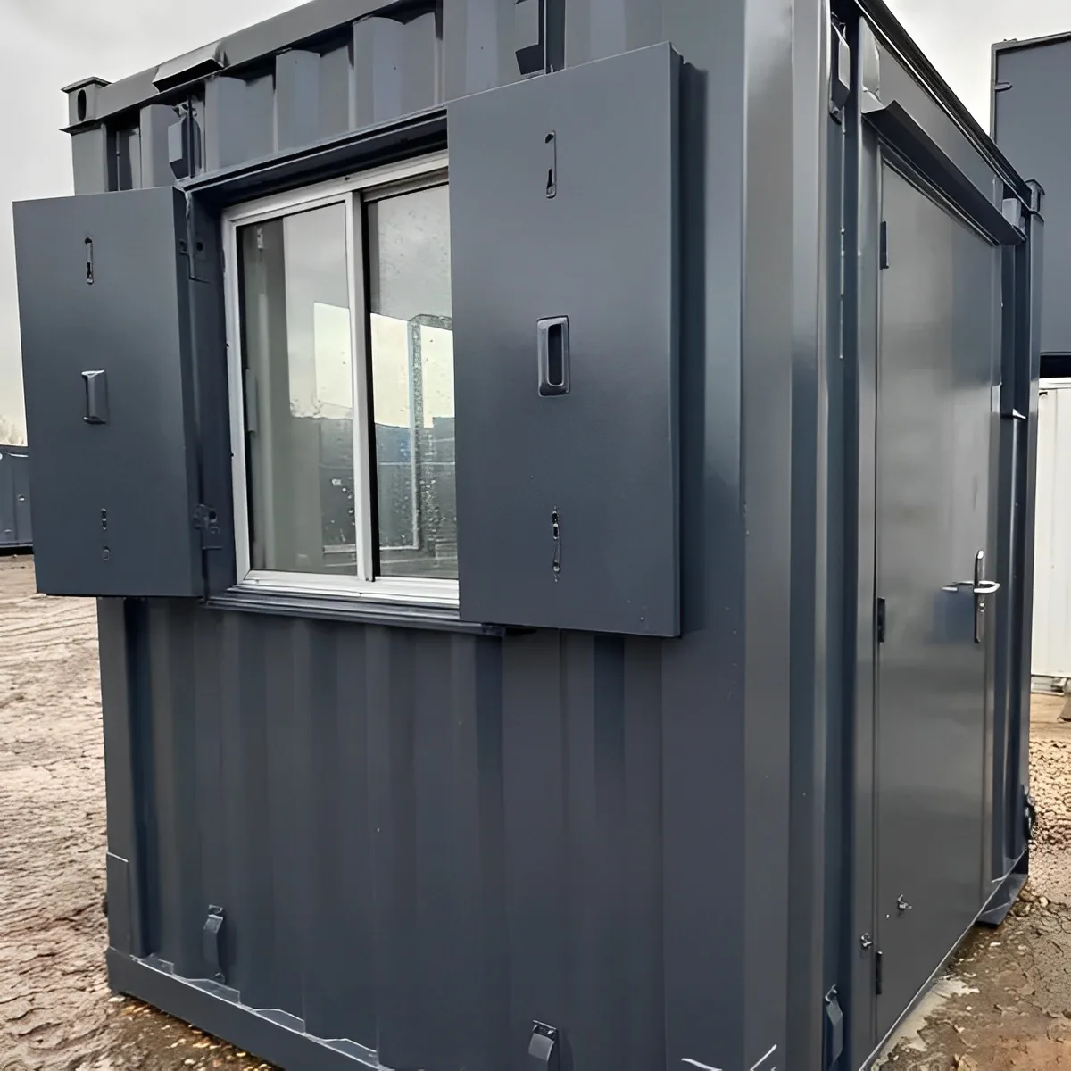 7ft x 7ft shipping container office with anti-vandal steel construction