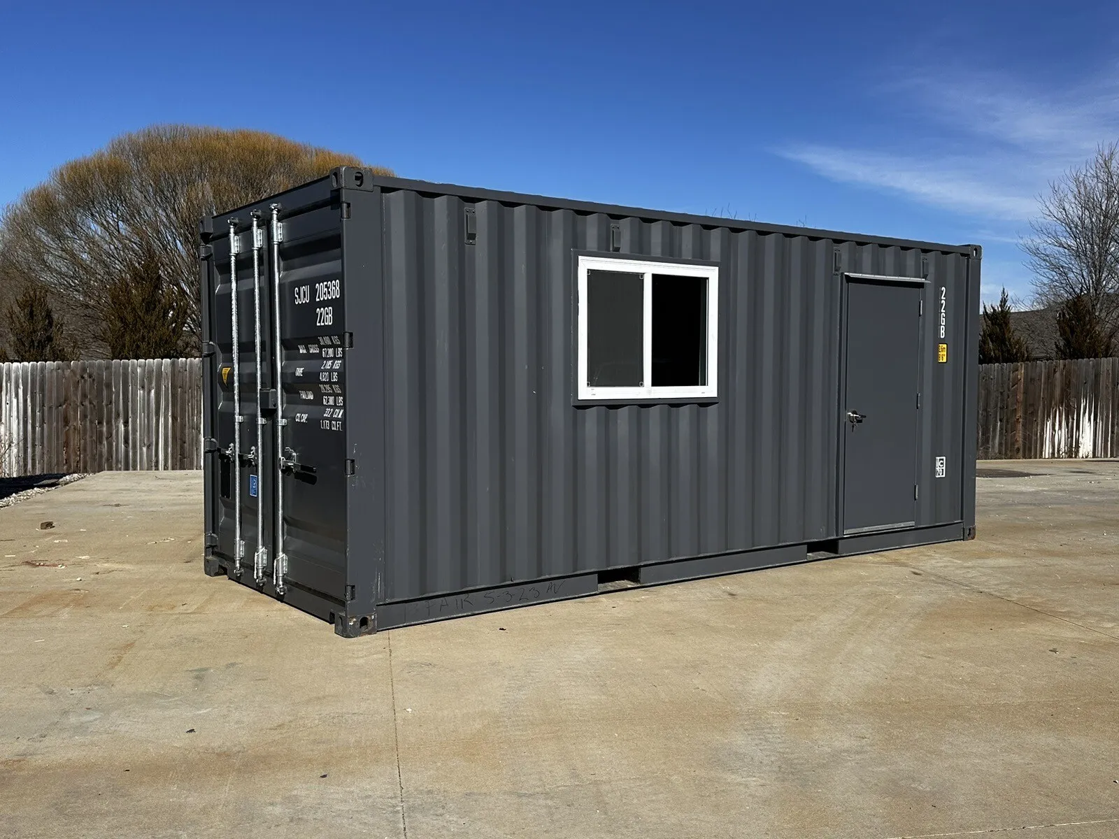 20ft Slate Gray Shiplap 120V Shipping Container Office With Mini Split - photo 2