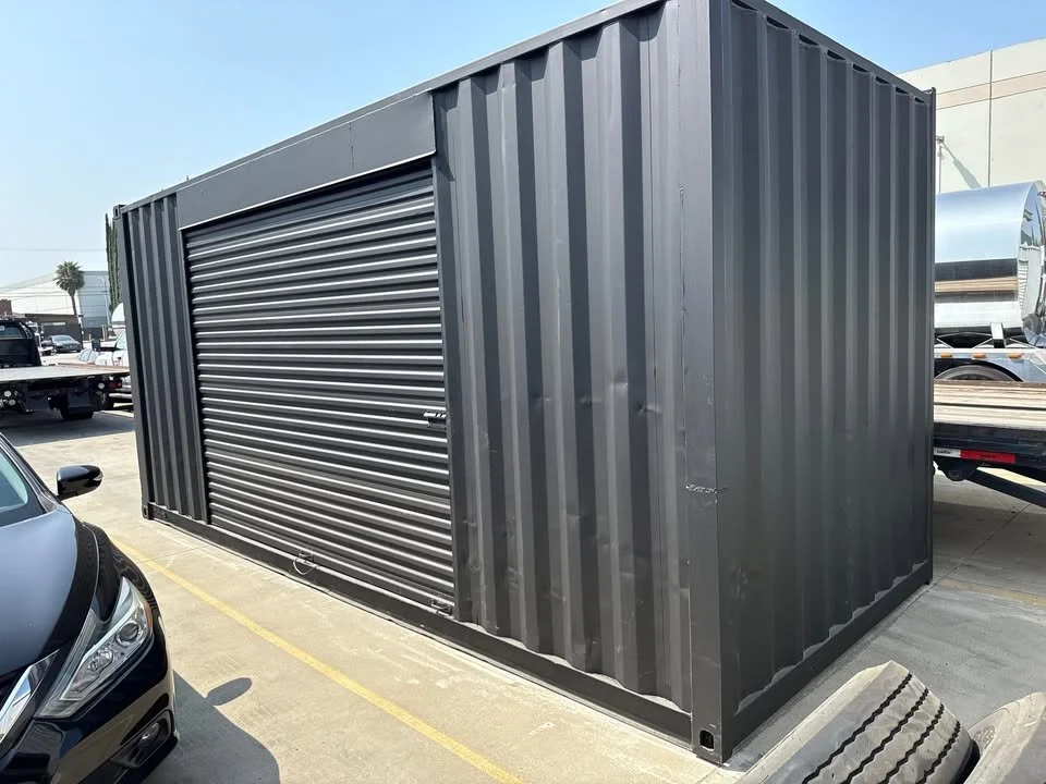 20ft Shipping Container - Matte Black With 12ft Side Roll-Up Door - photo 3